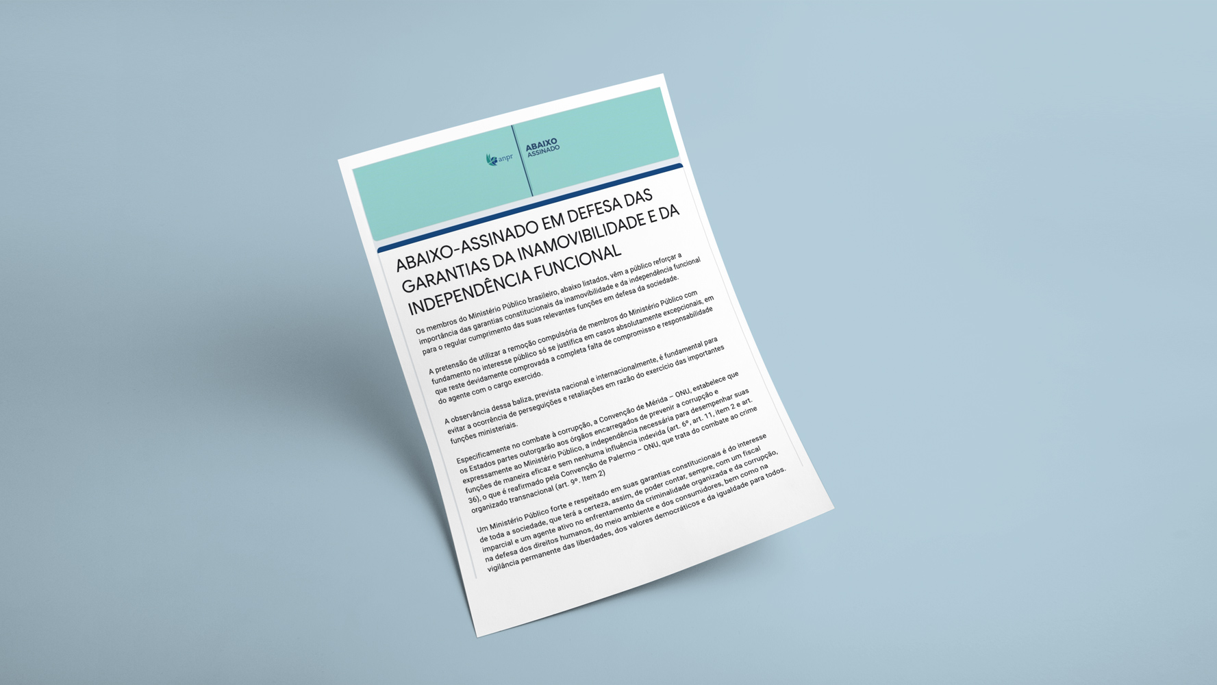 Abaixo-assinado em defesa da independência funcional reúne 3,5 mil assinaturas