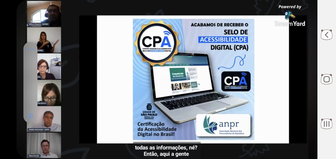 Cerimônia oficializa entrega de selo de acessibilidade ao portal da ANPR