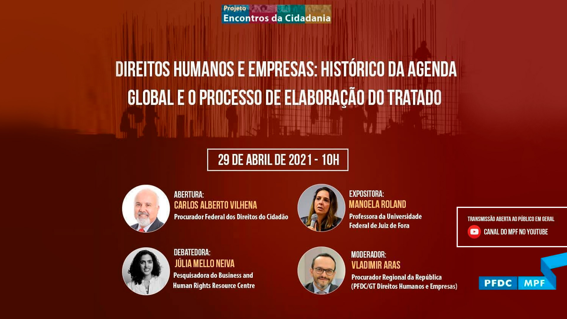 PFDC promove webinários sobre violações de direitos humanos por empresas e a atuação do MP   