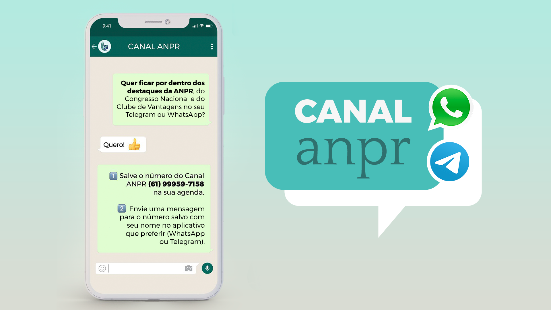 Cadastre-se no Canal ANPR para receber notícias da associação pelo celular