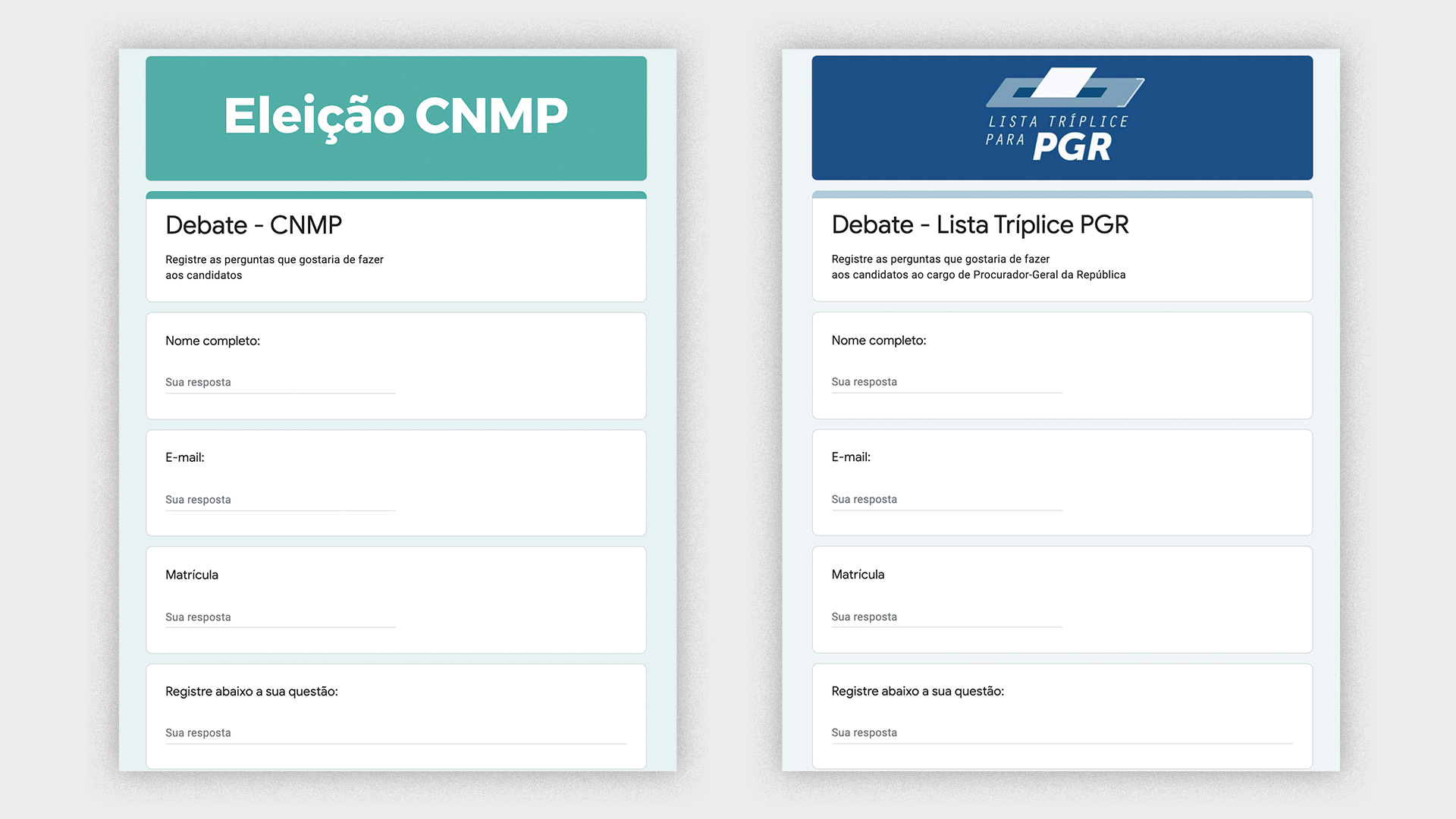 Envie perguntas para os debates de candidatos a PGR e ao CNMP
