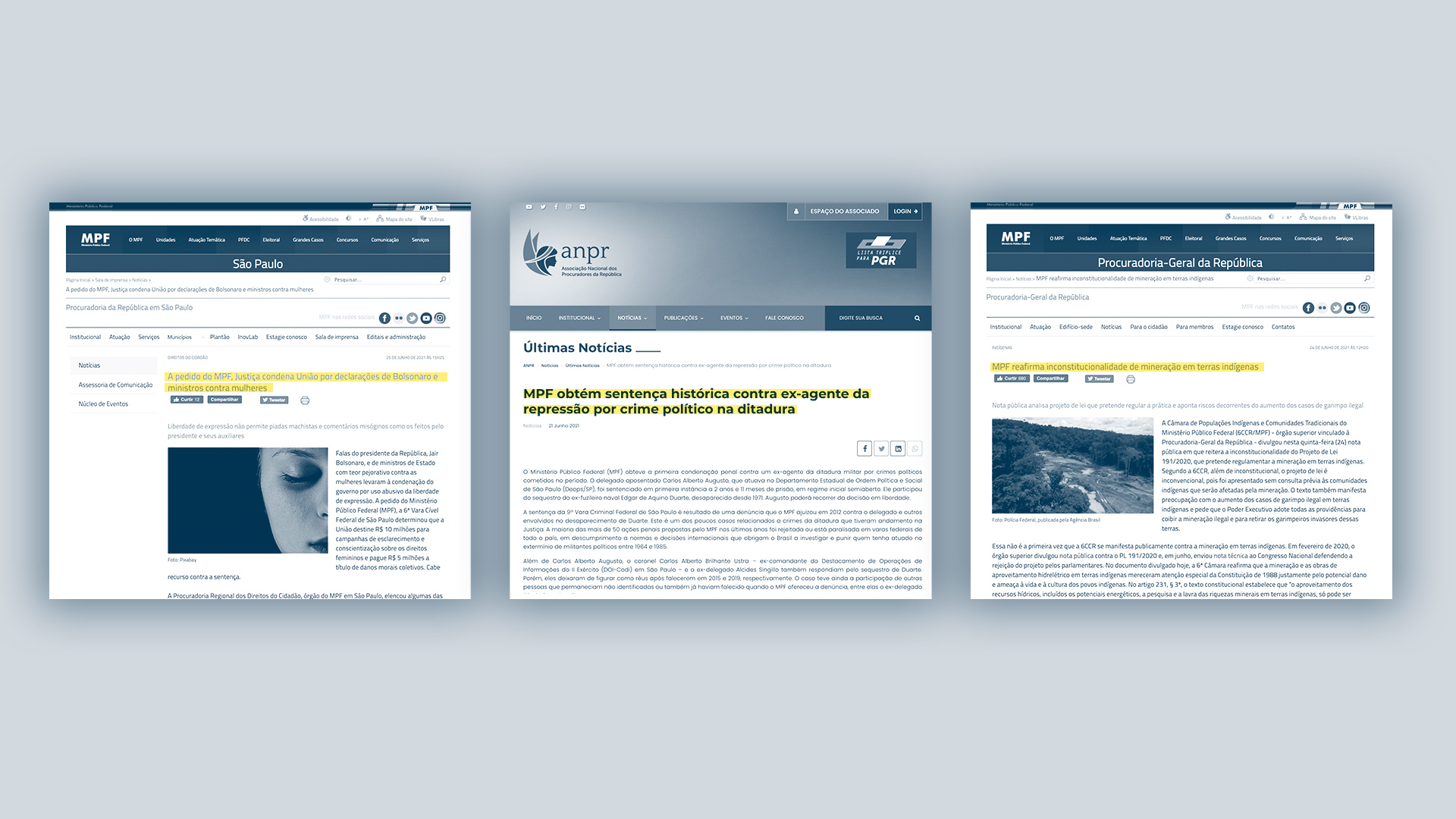 Confira seleção de atuações de destaque do MPF durante a semana