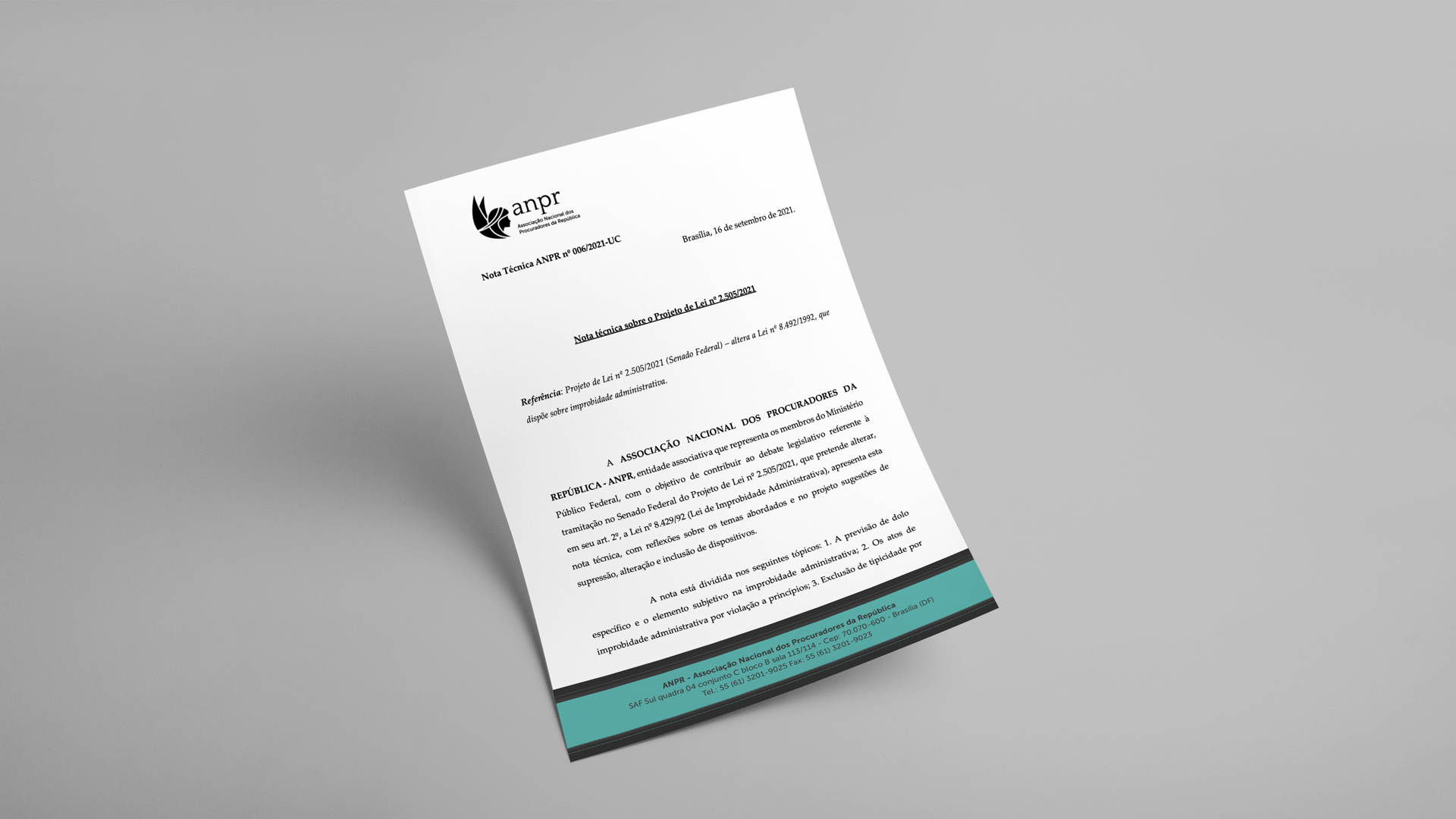 Nota técnica sugere mudanças no PL da nova Lei de Improbidade Administrativa