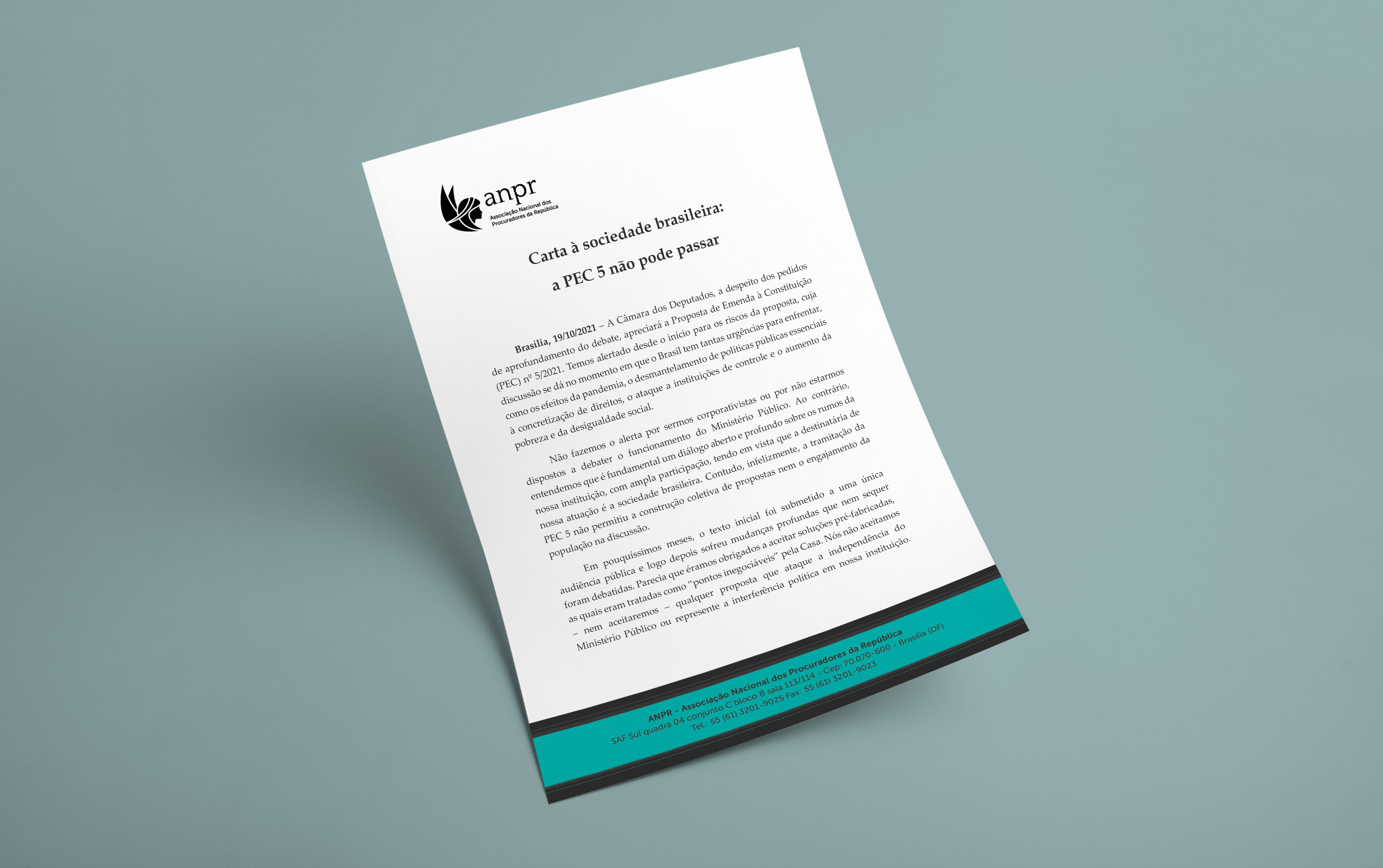 Carta à sociedade brasileira: a PEC 5 não pode passar