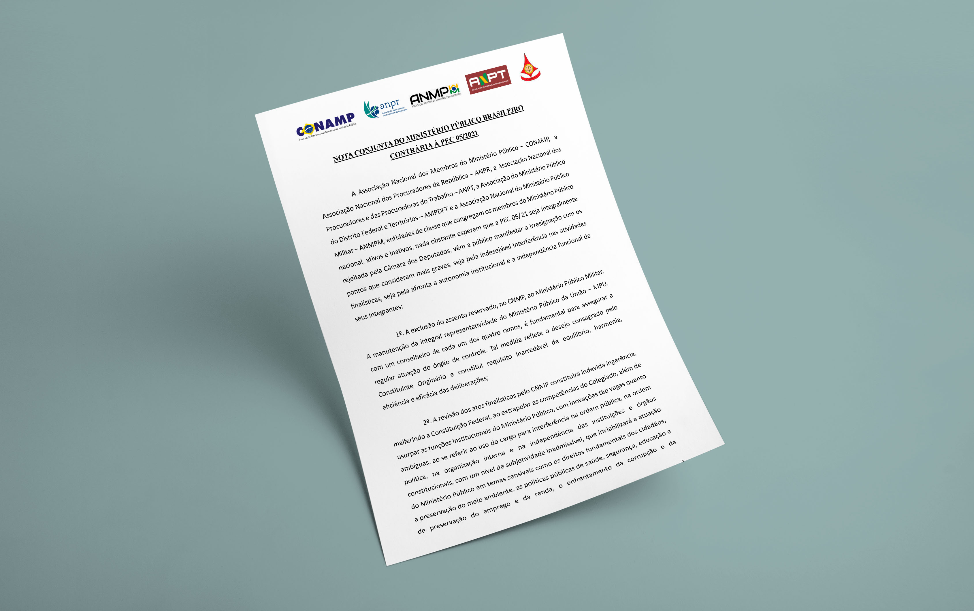 Nota conjunta do Ministério Público brasileiro contrária à PEC 05/2021