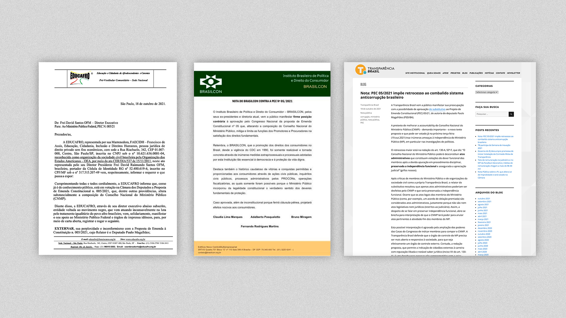 Parlamentares se posicionam contra a PEC 5 e pedem a rejeição do projeto