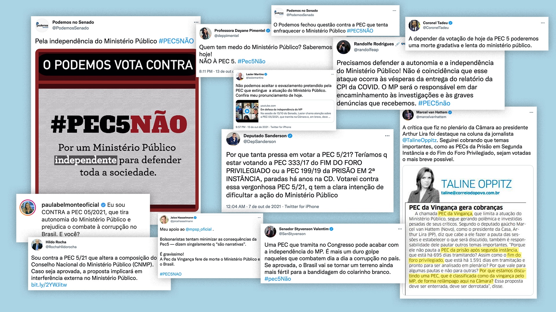 Parlamentares se posicionam contra a PEC 5 e pedem a rejeição do projeto