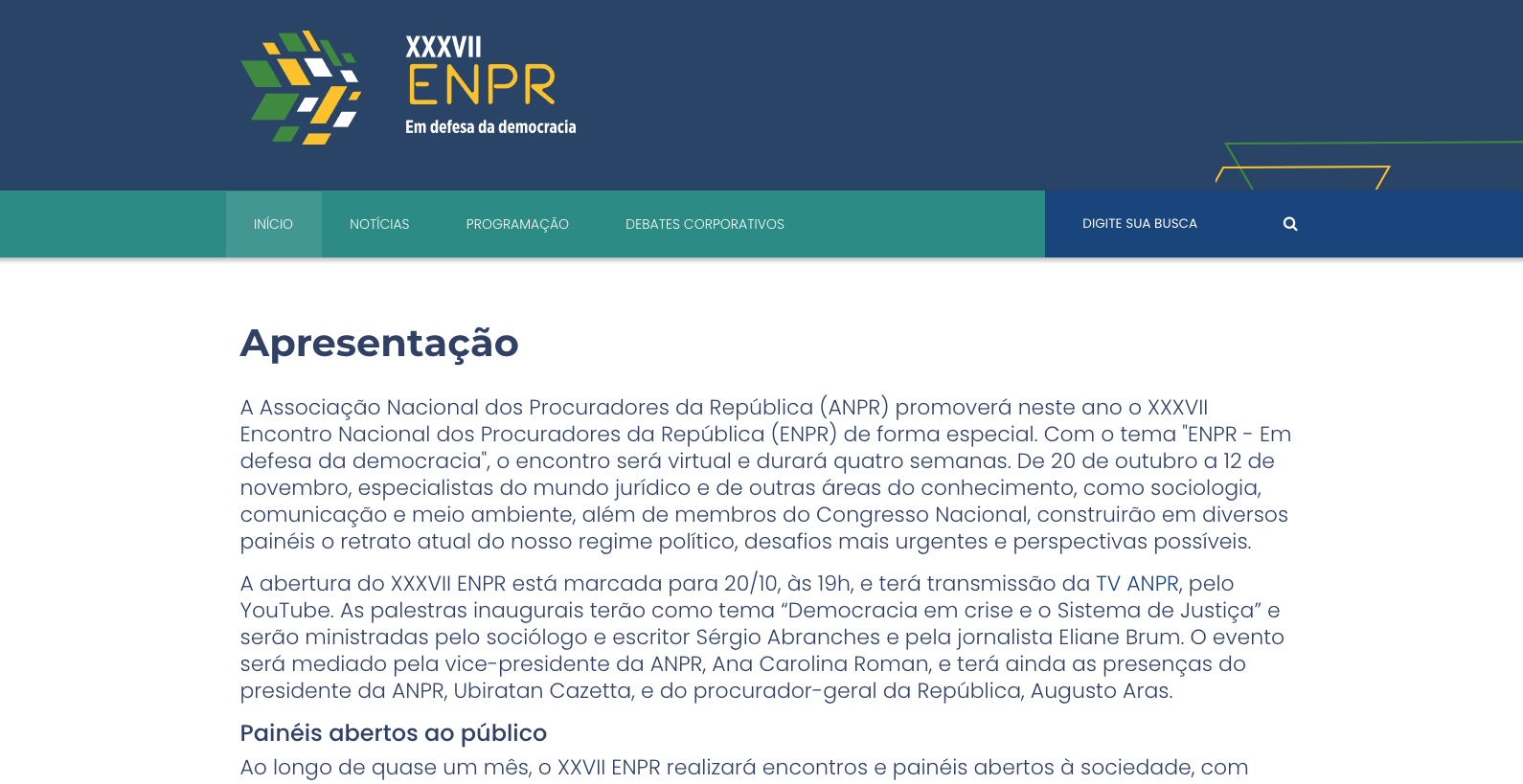 Página especial sobre o 37º ENPR entra no ar