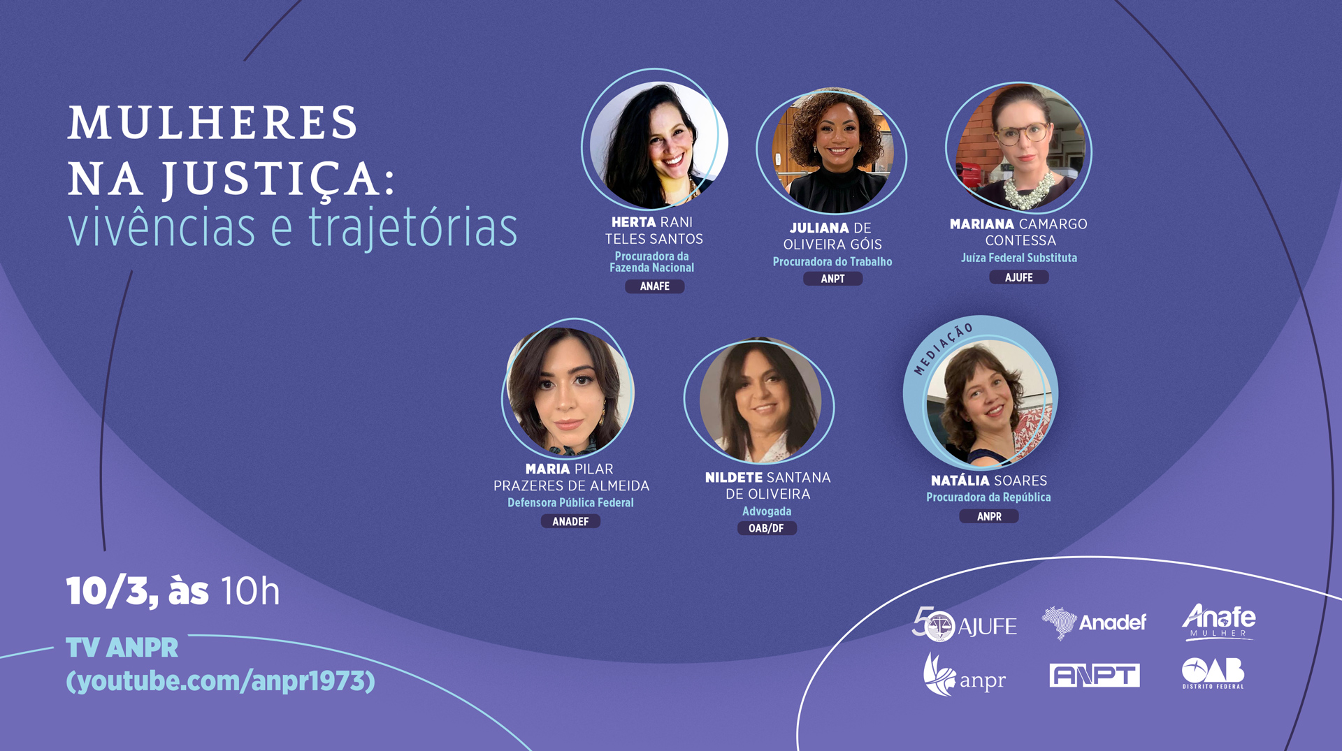 Entidades realizam live para debater vivências e trajetórias das mulheres no sistema de justiça