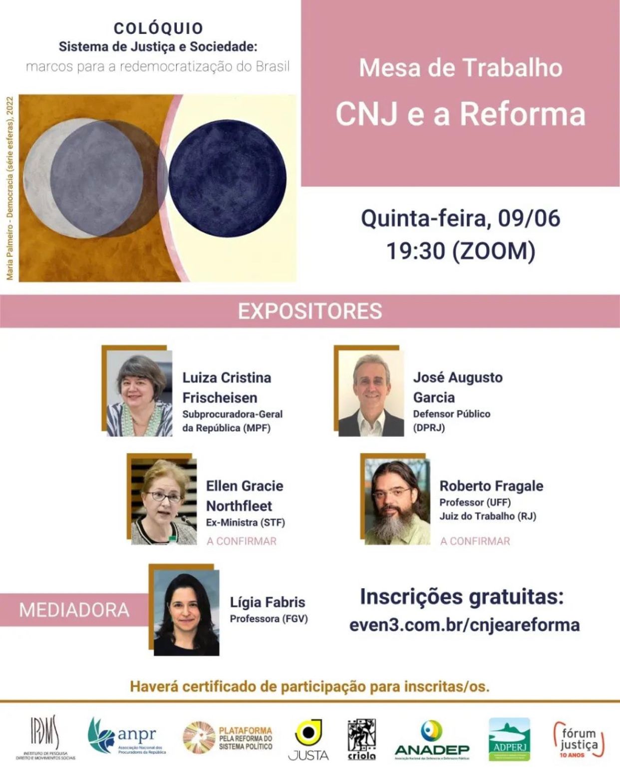 Colóquio “Sistema de Justiça e Sociedade” debate o CNJ e a Reforma nesta quinta (9)