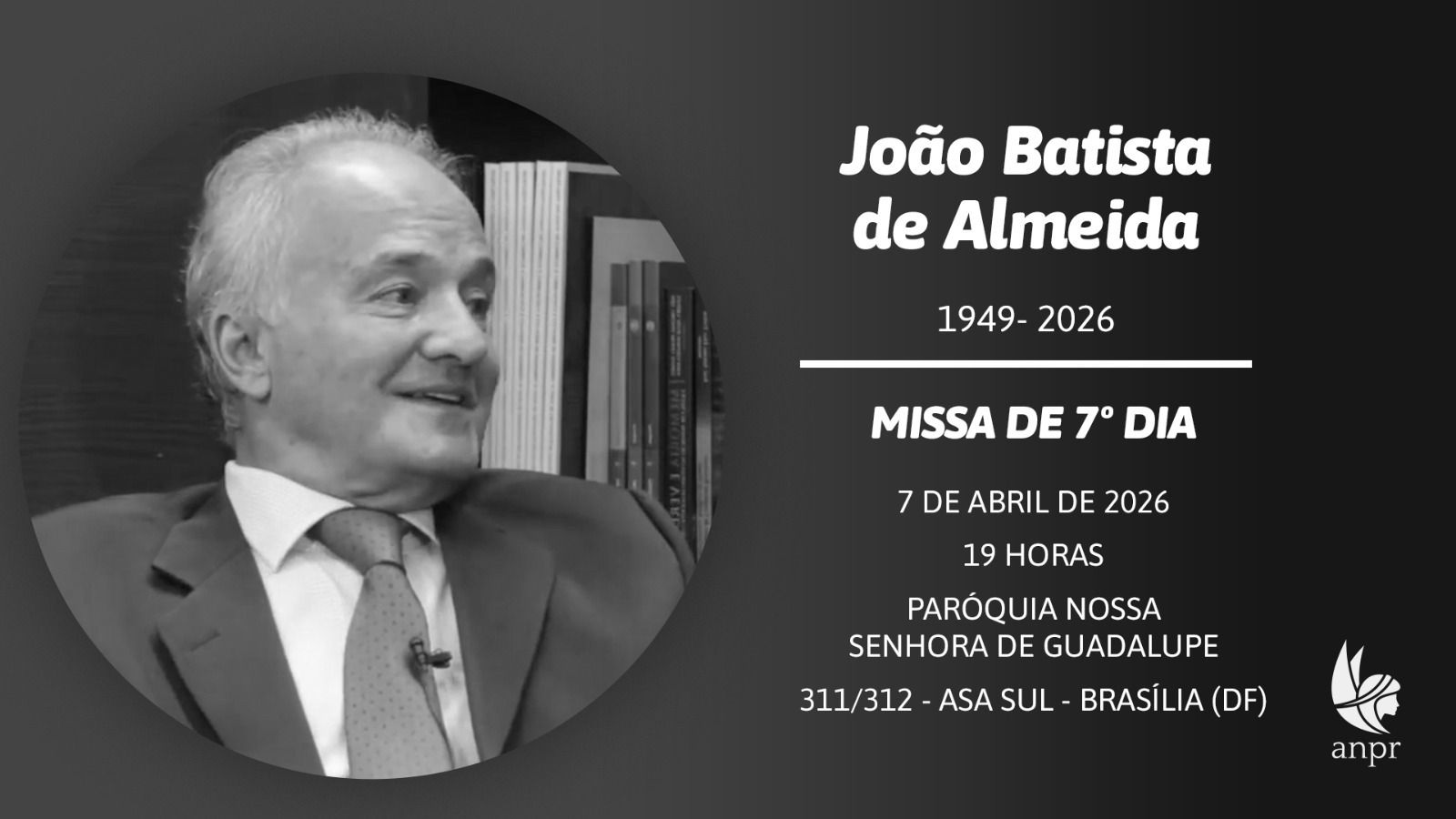 João Batista de Almeida: missa de sétimo dia será às 19h desta terça (7)